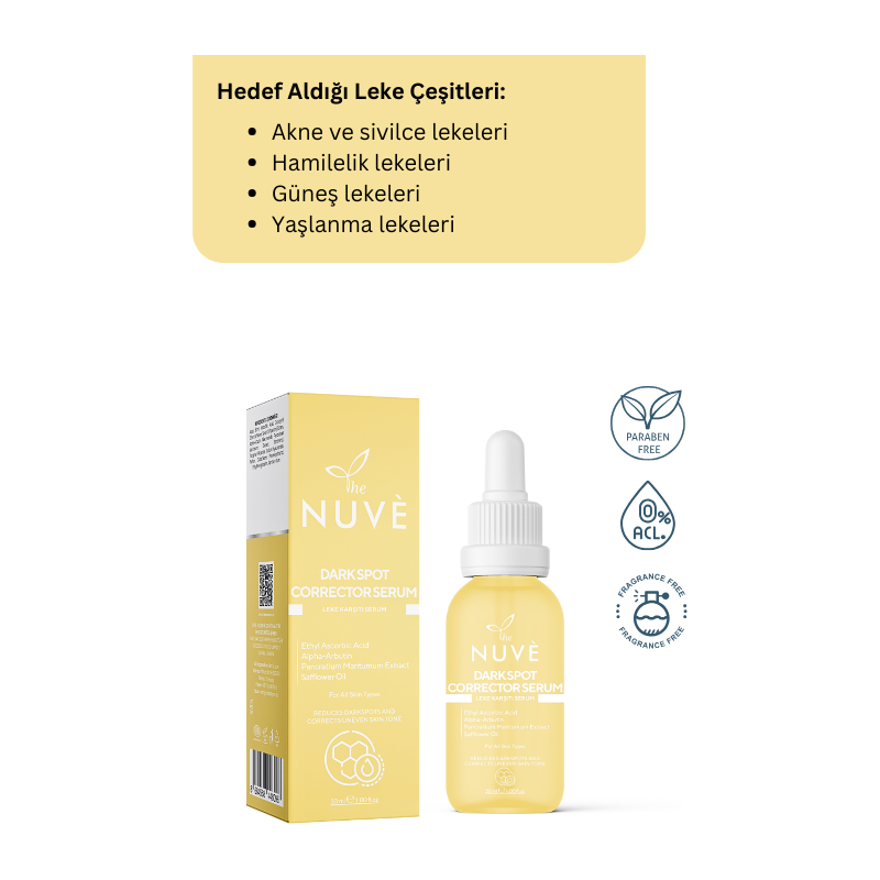 The Nuve dark spot corrector Serum: Pürüzsüz ve Aydınlık Cilt